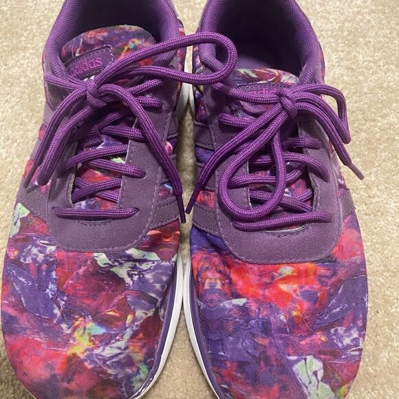 Adidas Womens Neo Lite Racer AW4550 Purple Red Running Shoes Lace Up Size 7.5 - Picture 2 of 4